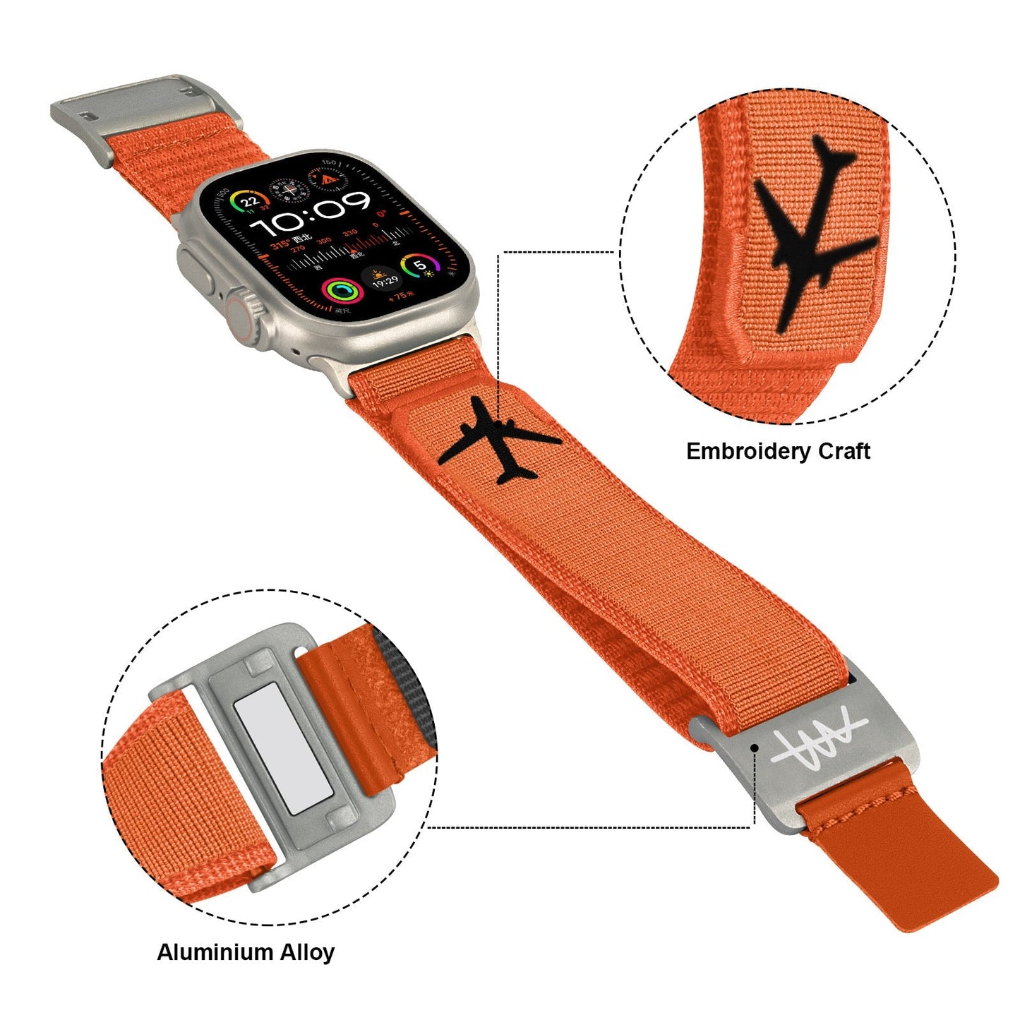 Royaleva Alpine Magnetic Nylon Strap For Apple Watch – Compatible with 42mm to 49mm Models