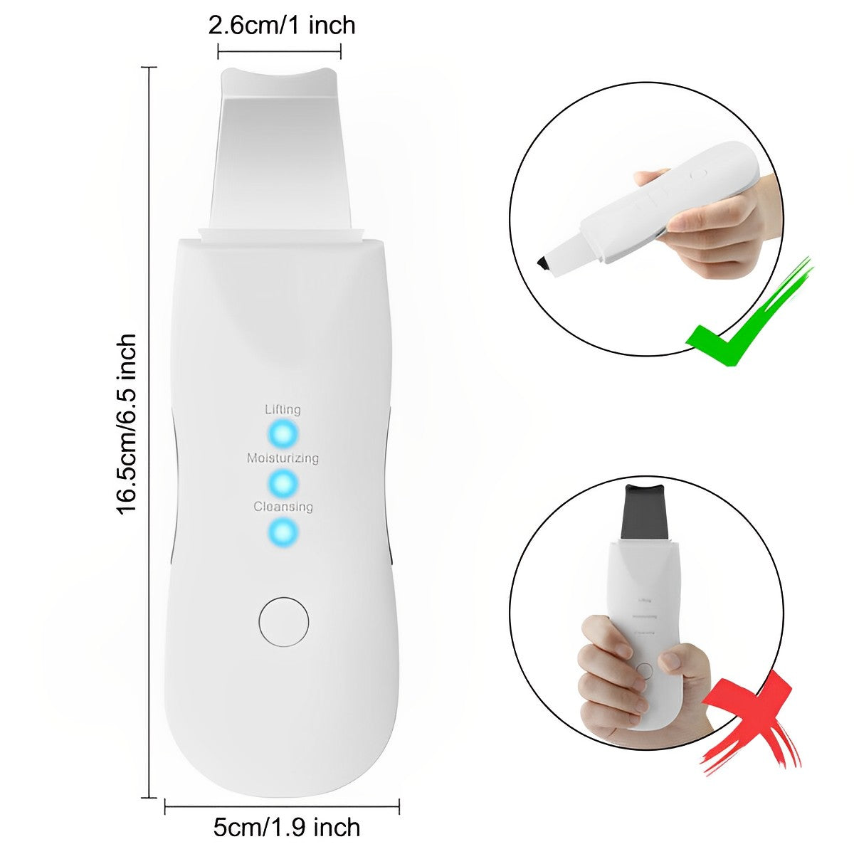 RoyaleGlow Top-Rated Ultrasonic Skin Scrubber Spatula