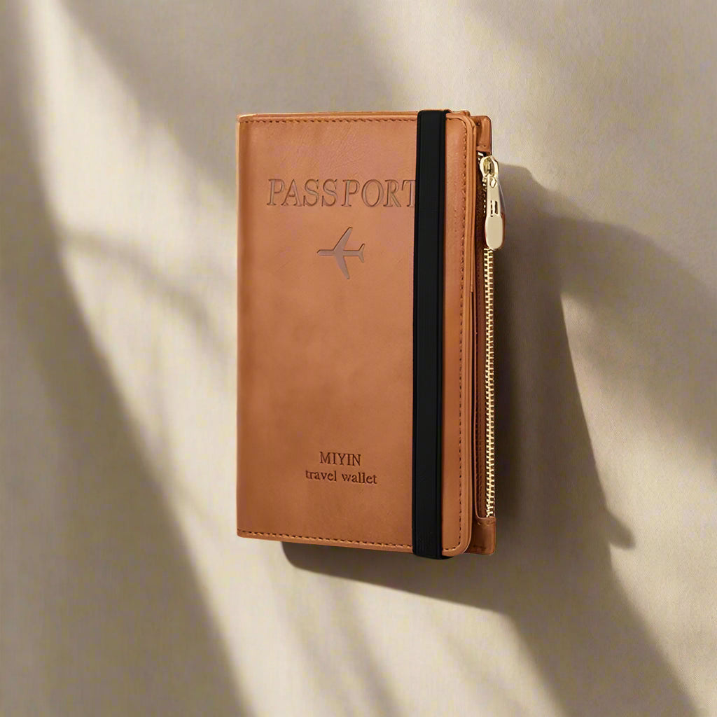 Royaleva RFID Blocking Leather Card Wallet Travel Multifunctional Passport Case Wallet