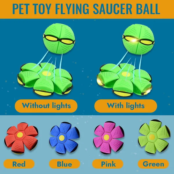 Luxora Flying Saucer Ball Dog Toy with Flashing Light