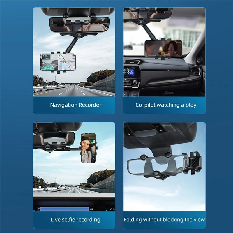 Royaleva Rearview Mirror Phone Holder with 360-Degree Rotation
