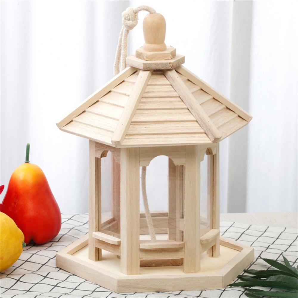 Luxora Wooden Transparent Household Bird Feeder for Garden