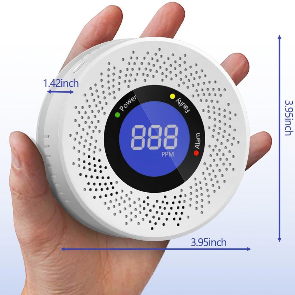 RoyaleGlow Carbon Monoxide Detector CO Alarm Smoke Safety Combo
