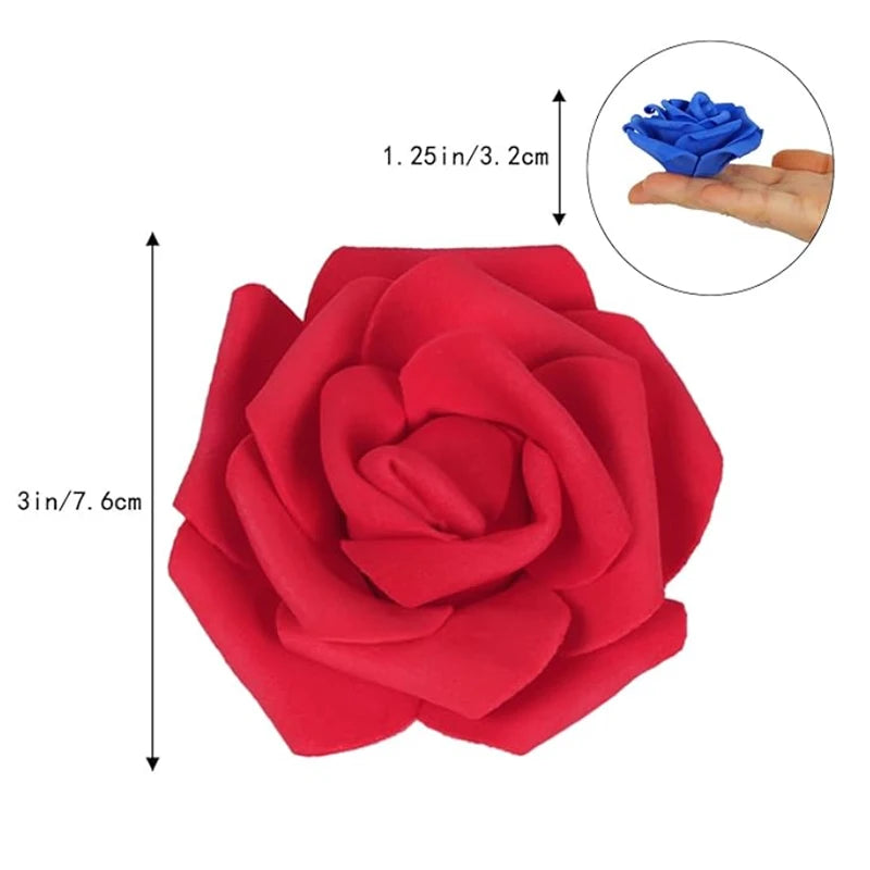 10/20/50Pcs Artificial Foam Rose Flowers PE Fake Flower for Home Room Dceor Wedding Party Halloween Thanksgiving Christmas Decor 1