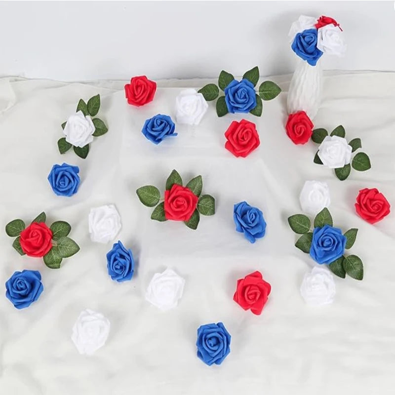 10/20/50Pcs Artificial Foam Rose Flowers PE Fake Flower for Home Room Dceor Wedding Party Halloween Thanksgiving Christmas Decor 3