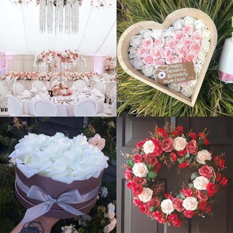 10/20/50Pcs Artificial Foam Rose Flowers PE Fake Flower for Home Room Dceor Wedding Party Halloween Thanksgiving Christmas Decor 5