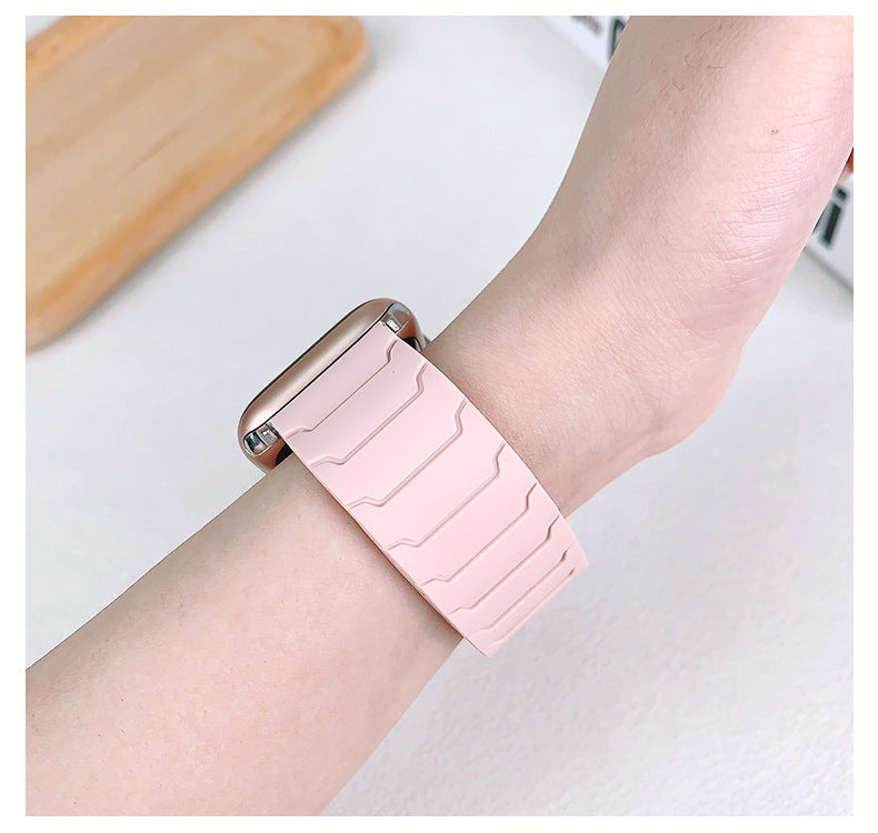 RoyaleGlow Armor Warrior Silicone Magnetic Watch Strap for Apple Watch