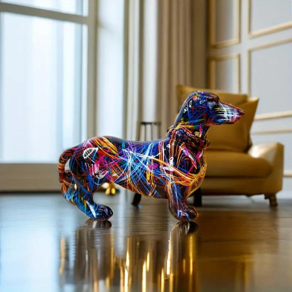 RoyaleGlow Artistic Dachshund Figurine for Home Decor