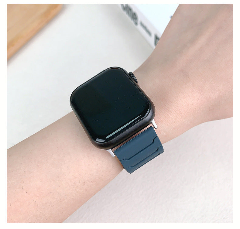 RoyaleGlow Armor Warrior Silicone Magnetic Watch Strap for Apple Watch