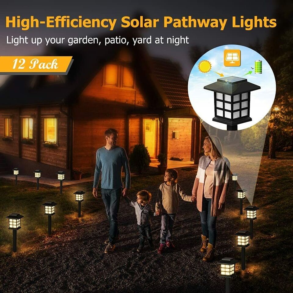 12-Pack Solar Pathway Lights Outdoor 2
