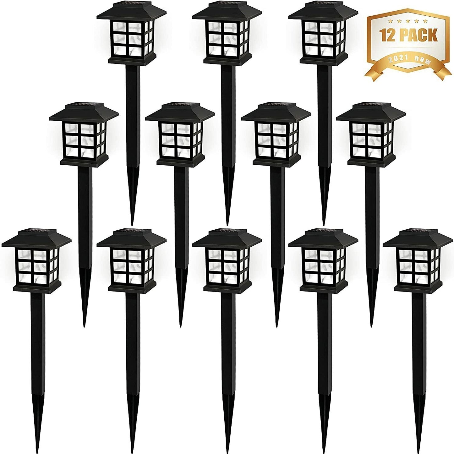 12-Pack Solar Pathway Lights Outdoor 6