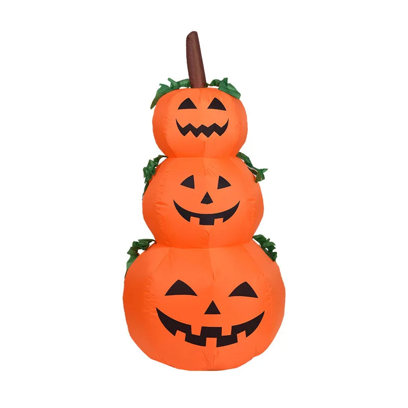 120cm LED Glow Lanterns Halloween Inflatable Pumpkin Model Decorate Inflating Orange Adornment Outdoor Garden Holiday Decoration 2