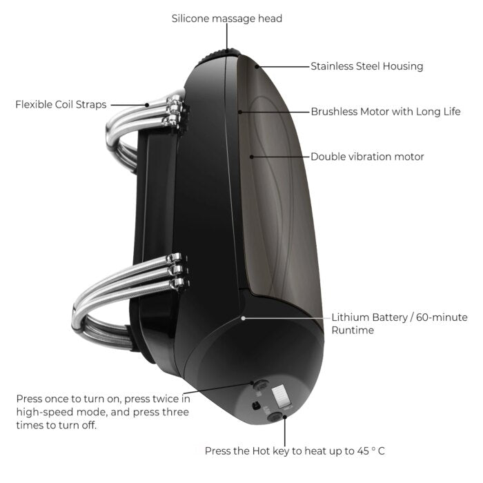 Royaleva Professional Vibration Massager Barbershop Cordless Handheld Heat Massager USB Charging Body Neck Back Head Face Massager