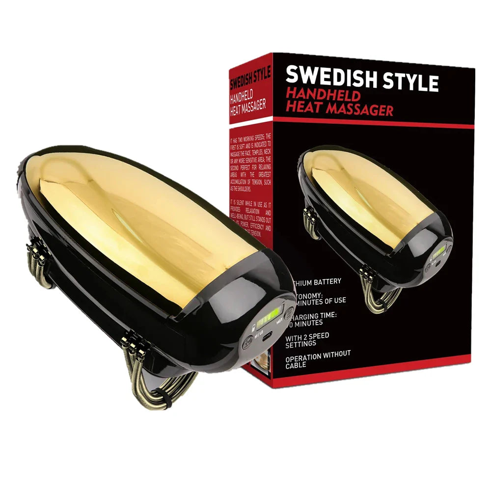 Royaleva Professional Cordless Handheld Vibration Massager with Heat – USB Rechargeable for Neck, Back, Head & Face