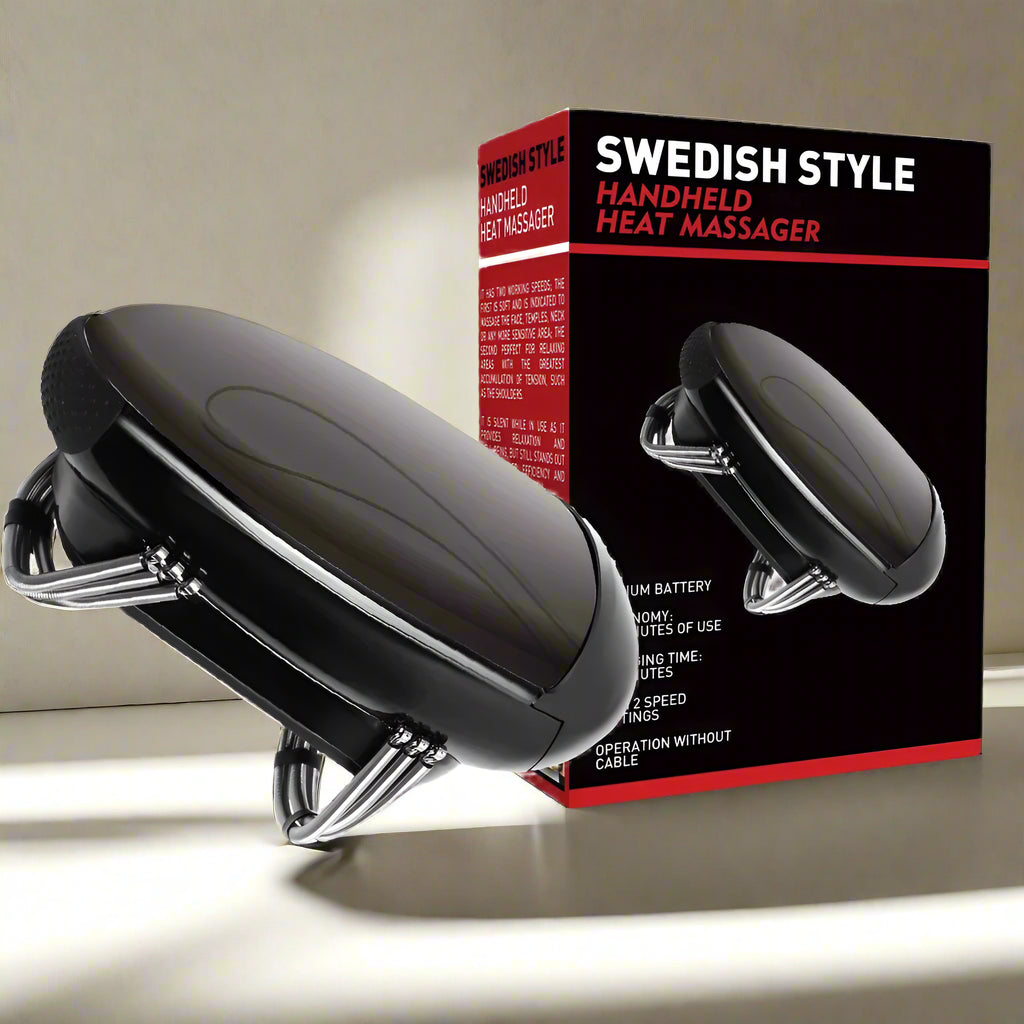 Royaleva Professional Cordless Handheld Vibration Massager with Heat – USB Rechargeable for Neck, Back, Head & Face