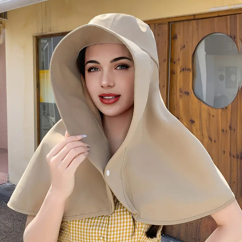 Royaleva Elegant Wide Brim Sun Protection Shawl Hat for Women