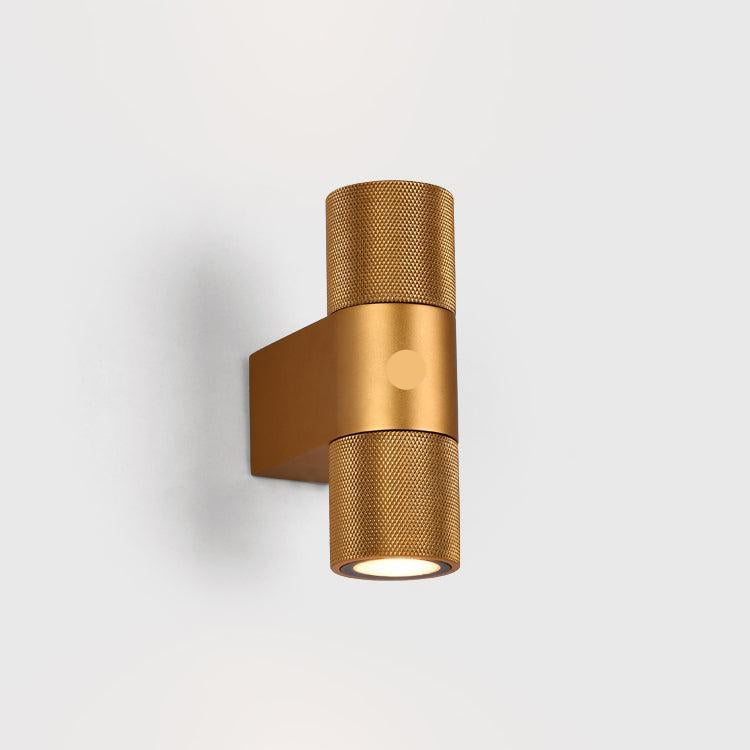 LuxRoyale Gold & Black Outdoor Up Down Wall Sconce - 12W IP65 LED Exterior Light