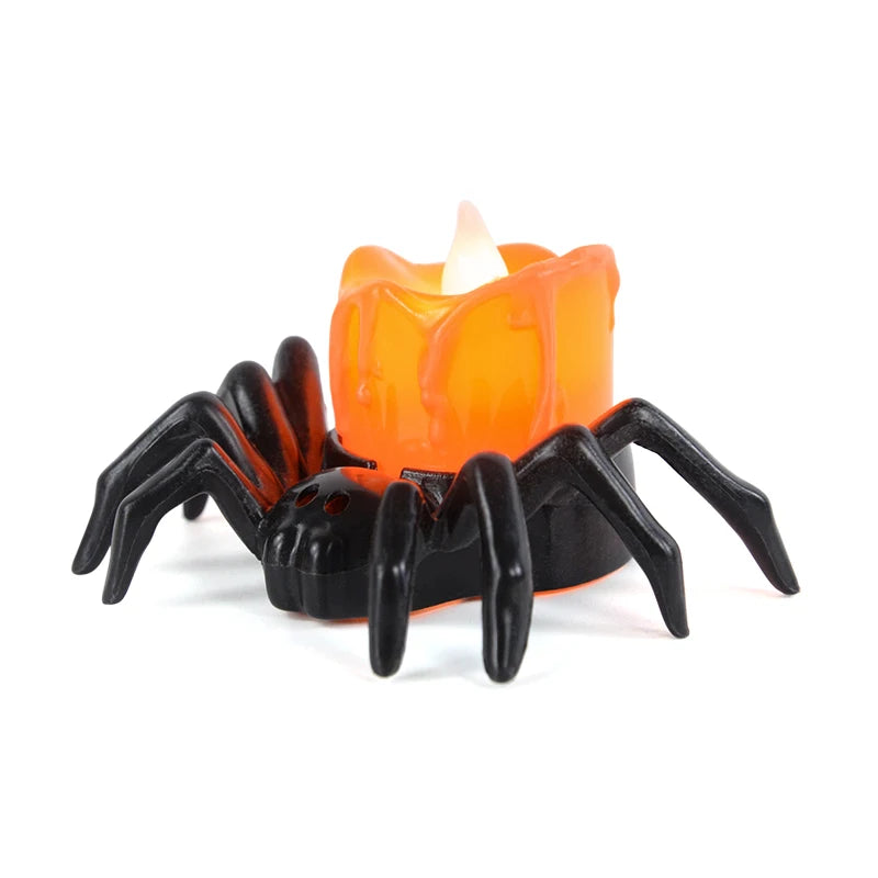 1PCS Halloween Decorations LED Candle Light Plastic Spider Pumpkin Lamp for Home Bar Haunted House Halloween Party Decor 5