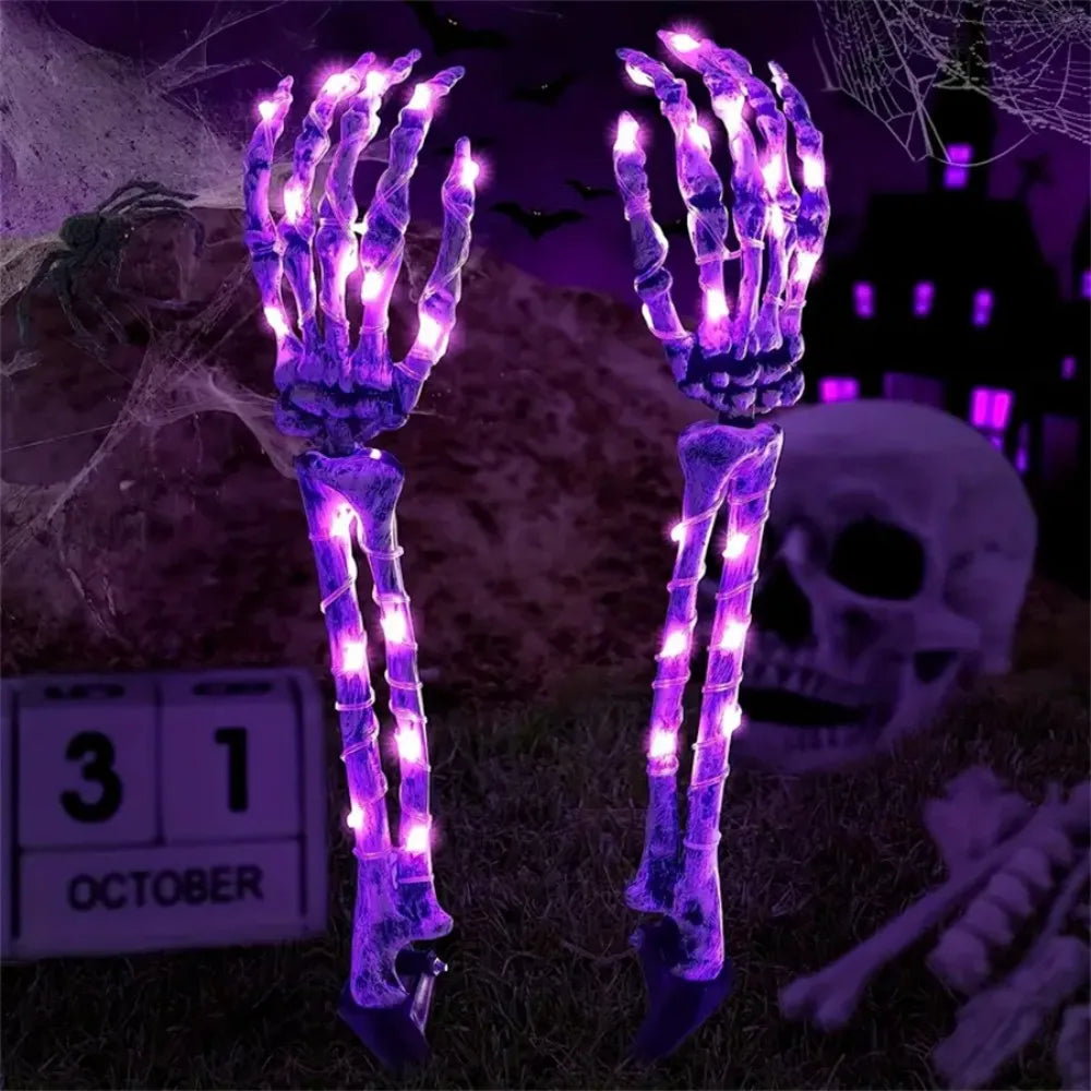 1PC Solar Halloween Skeleton Ghost Hand,used for Halloween,autumn harvest,lawn,garden,courtyard decoration 2