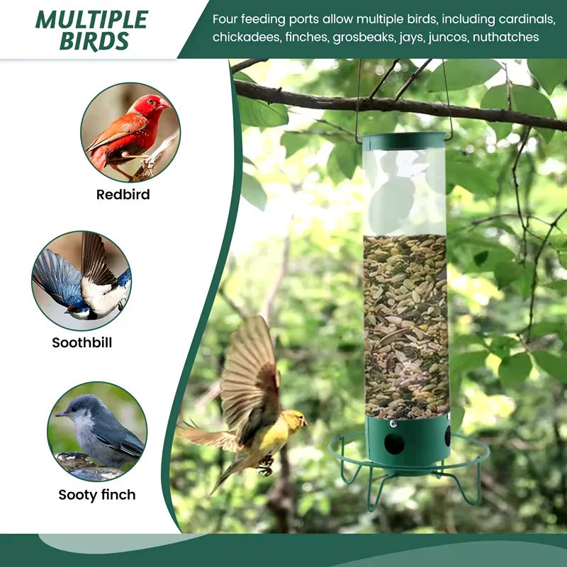 Luxora Squirrel Proof Bird Feeder with Multi-Feeding Ports