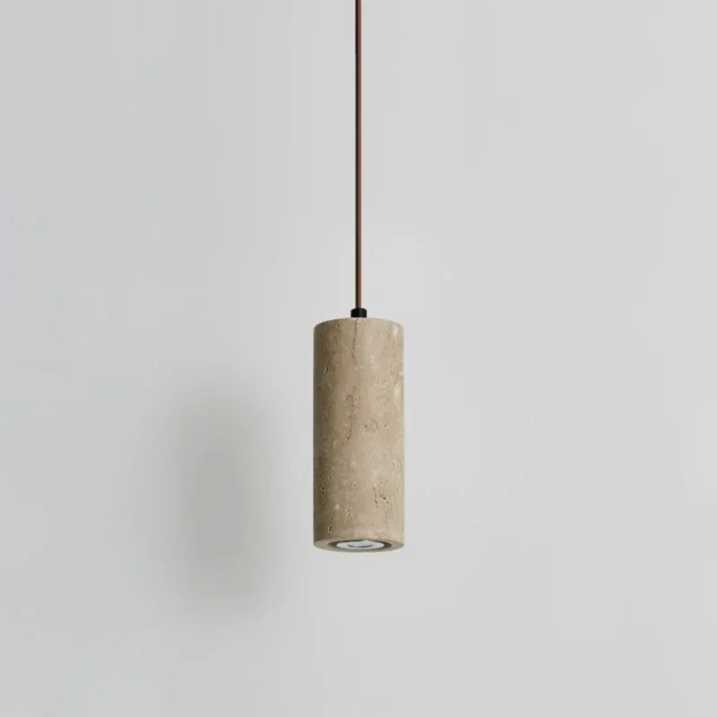 Royelux Natural Travertine Pendant Light Wabi Sabi Stone Hanging Lamp