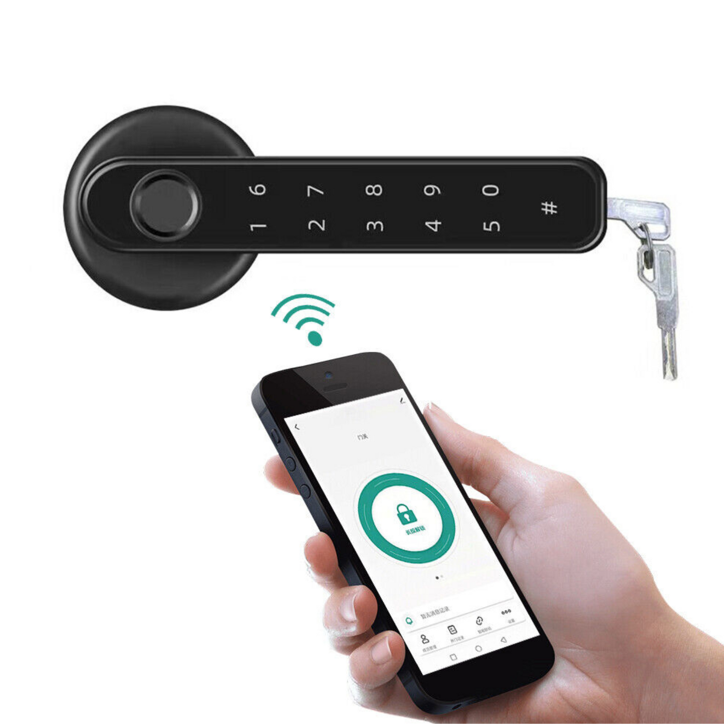 RoyaleGlow Smart Electronic Mobile App Controlled Bluetooth Fingerprint Door Lock