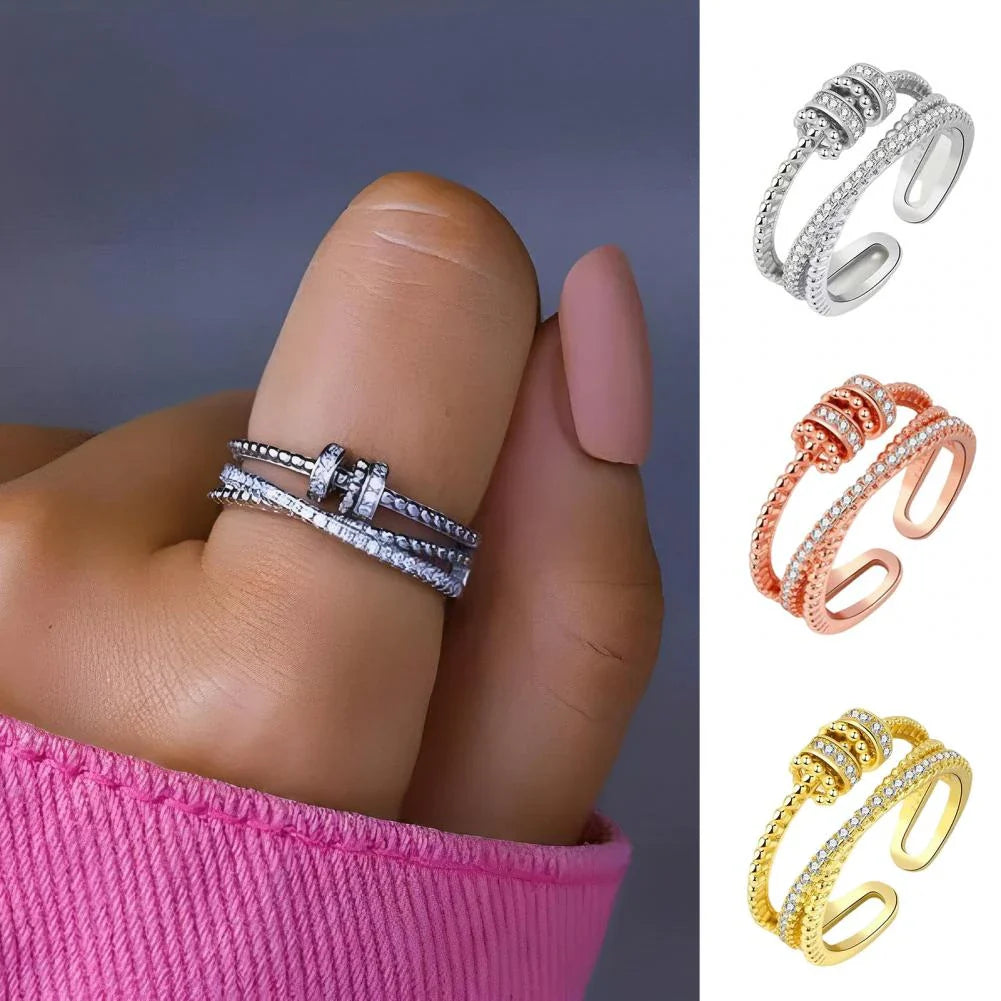 RoyaleGlow Threanic Triple-Spin Ring for Stress Relief