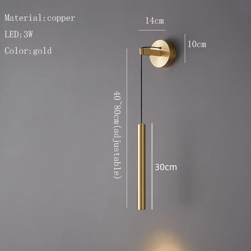 Royaleva Minimalist Wall Lamp Sconce in Brushed Gold Finish for Living Room and Hallway