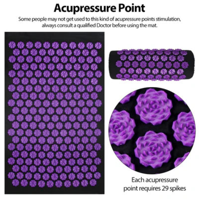 Royaleva Acupressure Yoga Mat with Supportive Pillow