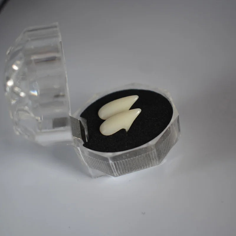 1 Pair Vampire Teeth Fangs Dentures Props Halloween Costume Props False Teeth Solid Glue Denture Adhesive Halloween Party Decor 9