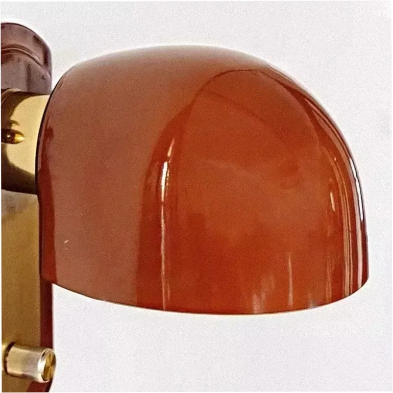 RoyaleGlow Modern Rounded Dome Wall Sconce - Sculptural Amber Glass Light Fixture