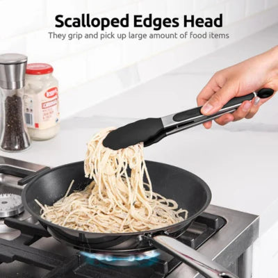 Royaleva Silicone Kitchen Tongs (3-Piece Set) - Heat-Resistant and Durable