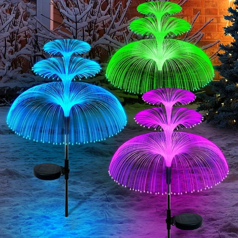 1 pack 1/2/3 Layer Solar Fountain Jellyfish Lights Christmas Tree Lights With Colorful Changing LED Halloween Decorations 0