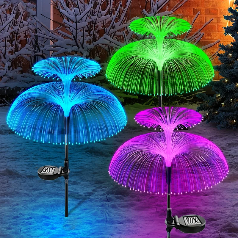 1 pack 1/2/3 Layer Solar Fountain Jellyfish Lights Christmas Tree Lights With Colorful Changing LED Halloween Decorations 3