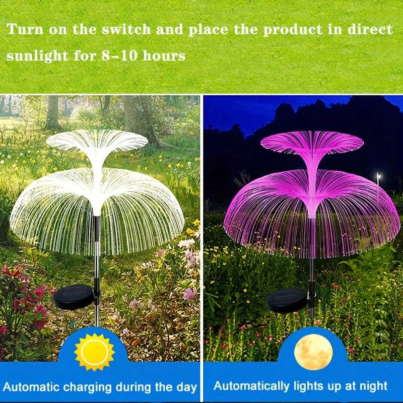 1 pack 1/2/3 Layer Solar Fountain Jellyfish Lights Christmas Tree Lights With Colorful Changing LED Halloween Decorations 4