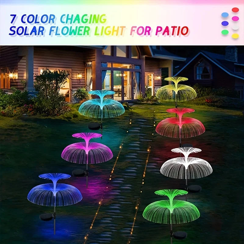 1 pack 1/2/3 Layer Solar Fountain Jellyfish Lights Christmas Tree Lights With Colorful Changing LED Halloween Decorations 5