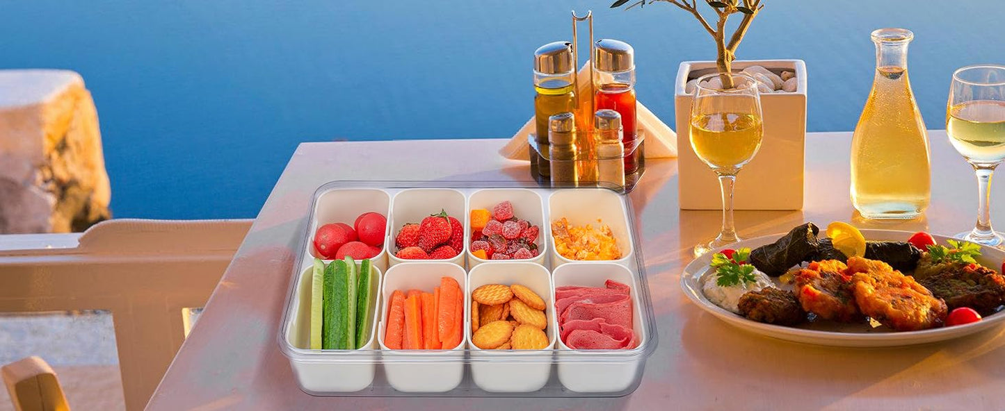 Royaleva 8 Compartments Divided Serving Tray With Handle