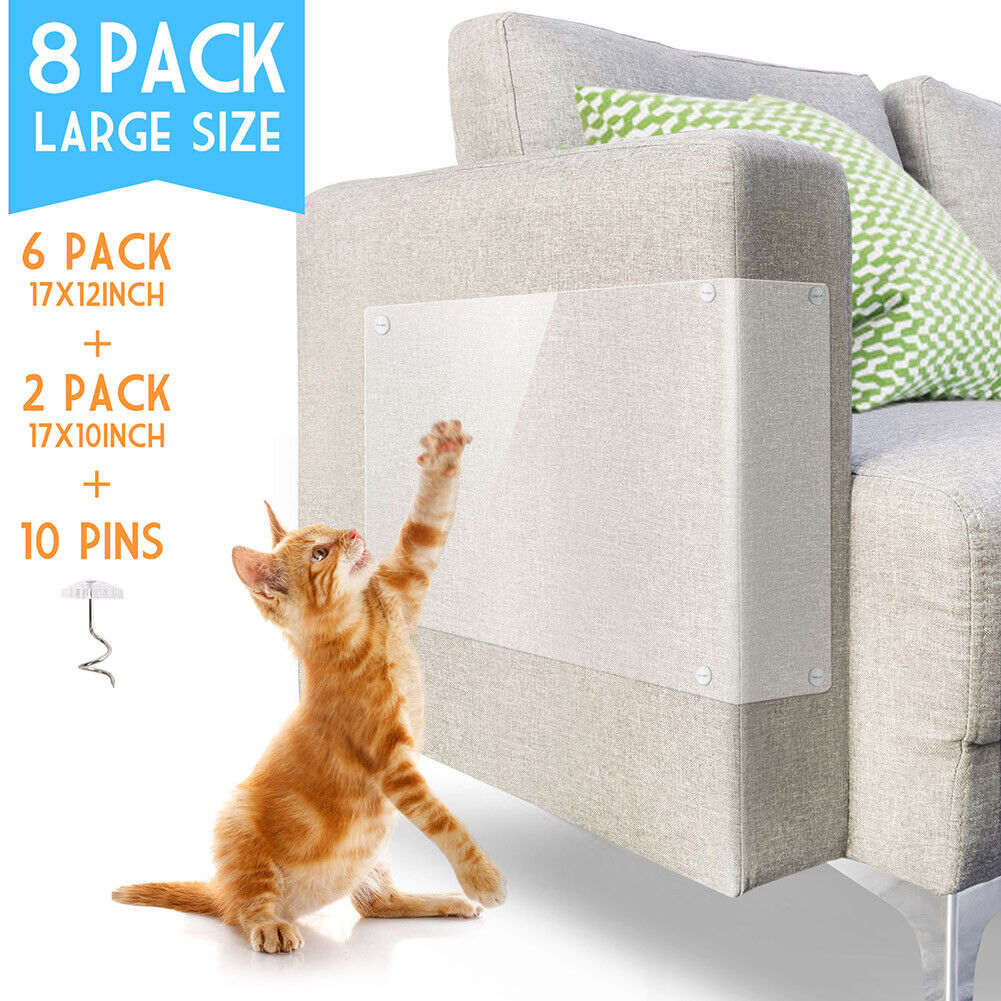 Royaleva 8PC Cat Scratch Furniture Protector Guards Anti-Scratch Couch Protector Pads