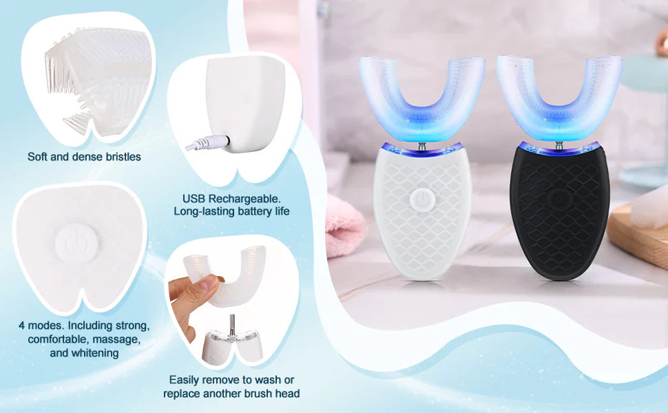 Luxora U Shaped Toothbrush with Ultrasonic Cleaning Technology