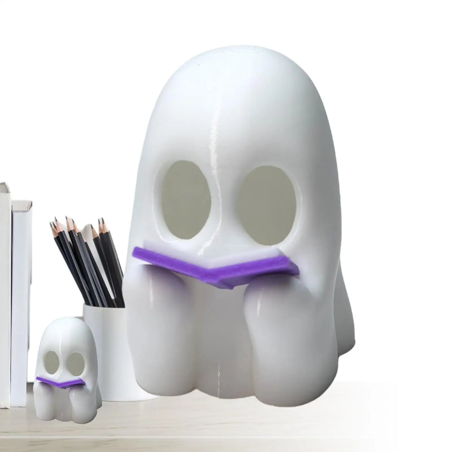 1pc Halloween Ghost Figurine Halloween Decorations Indoor Reading Book Funny Statue Desk Ornaments For Mantel Tabletop Bookshelf 1