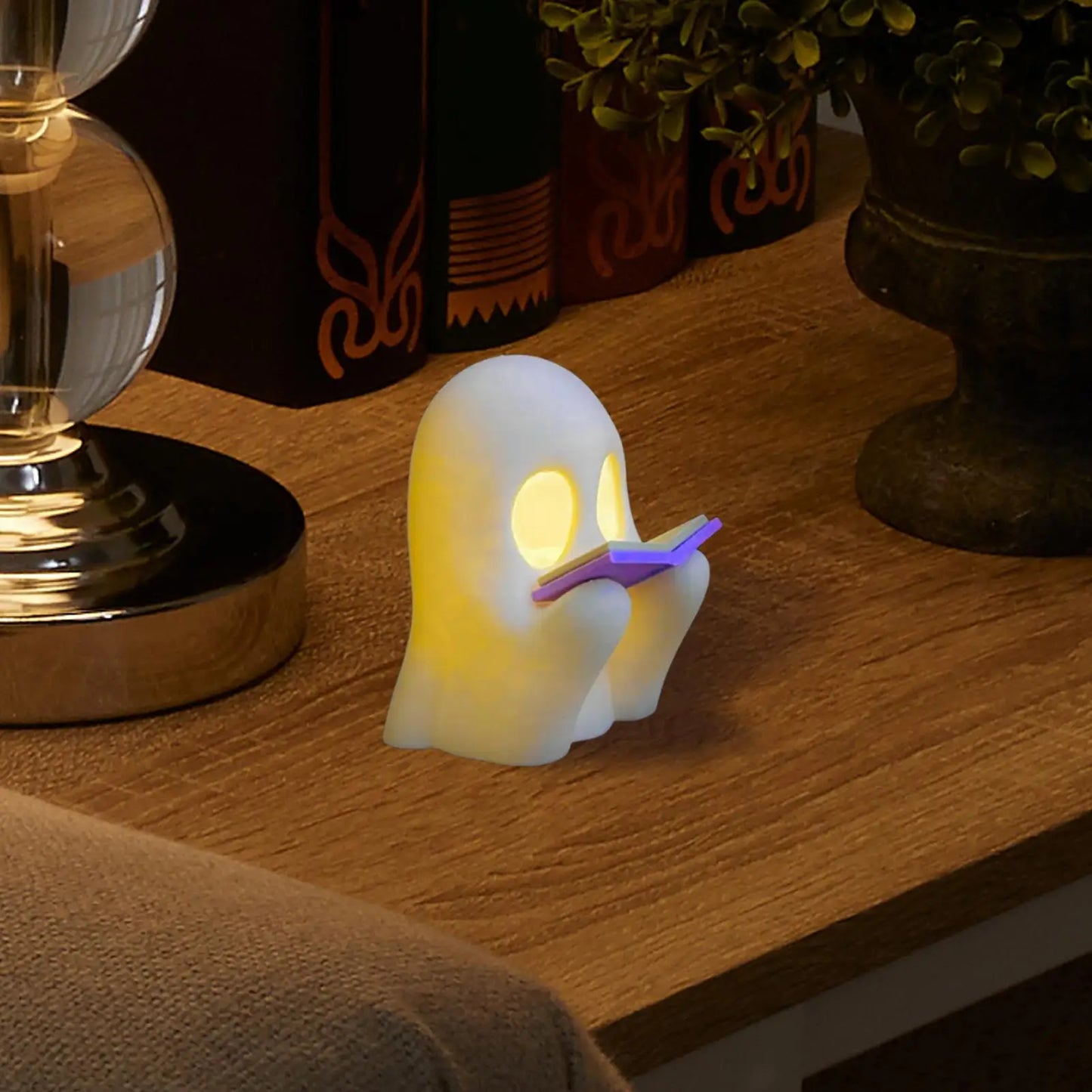 1pc Halloween Ghost Figurine Halloween Decorations Indoor Reading Book Funny Statue Desk Ornaments For Mantel Tabletop Bookshelf 2