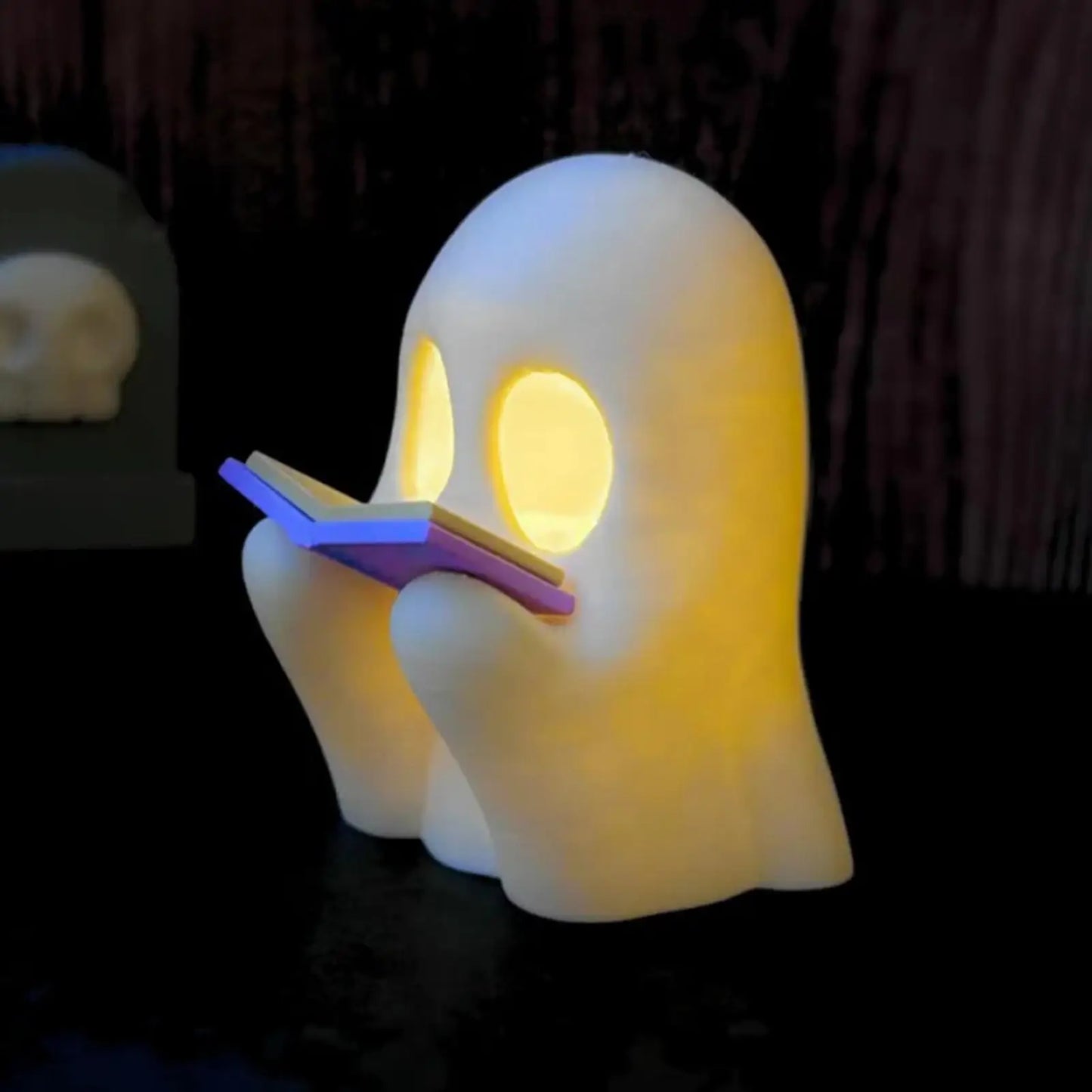 1pc Halloween Ghost Figurine Halloween Decorations Indoor Reading Book Funny Statue Desk Ornaments For Mantel Tabletop Bookshelf 3
