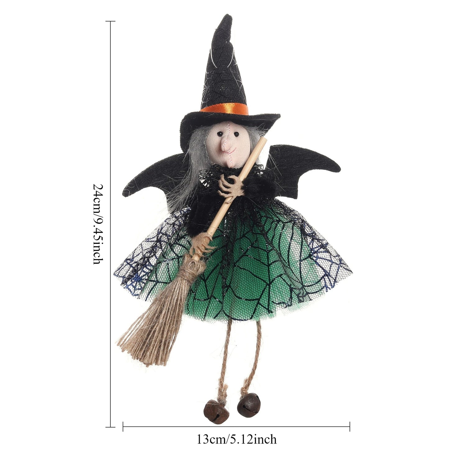 1pcs/3pcs Halloween witch doll angel hanging decorations with broom - no electricity required, suitable for multiple holiday ind 1
