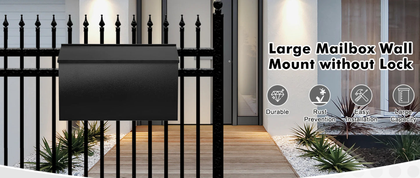 RoyaleGlow Large Capacity Wall-Mount Mailbox for Home