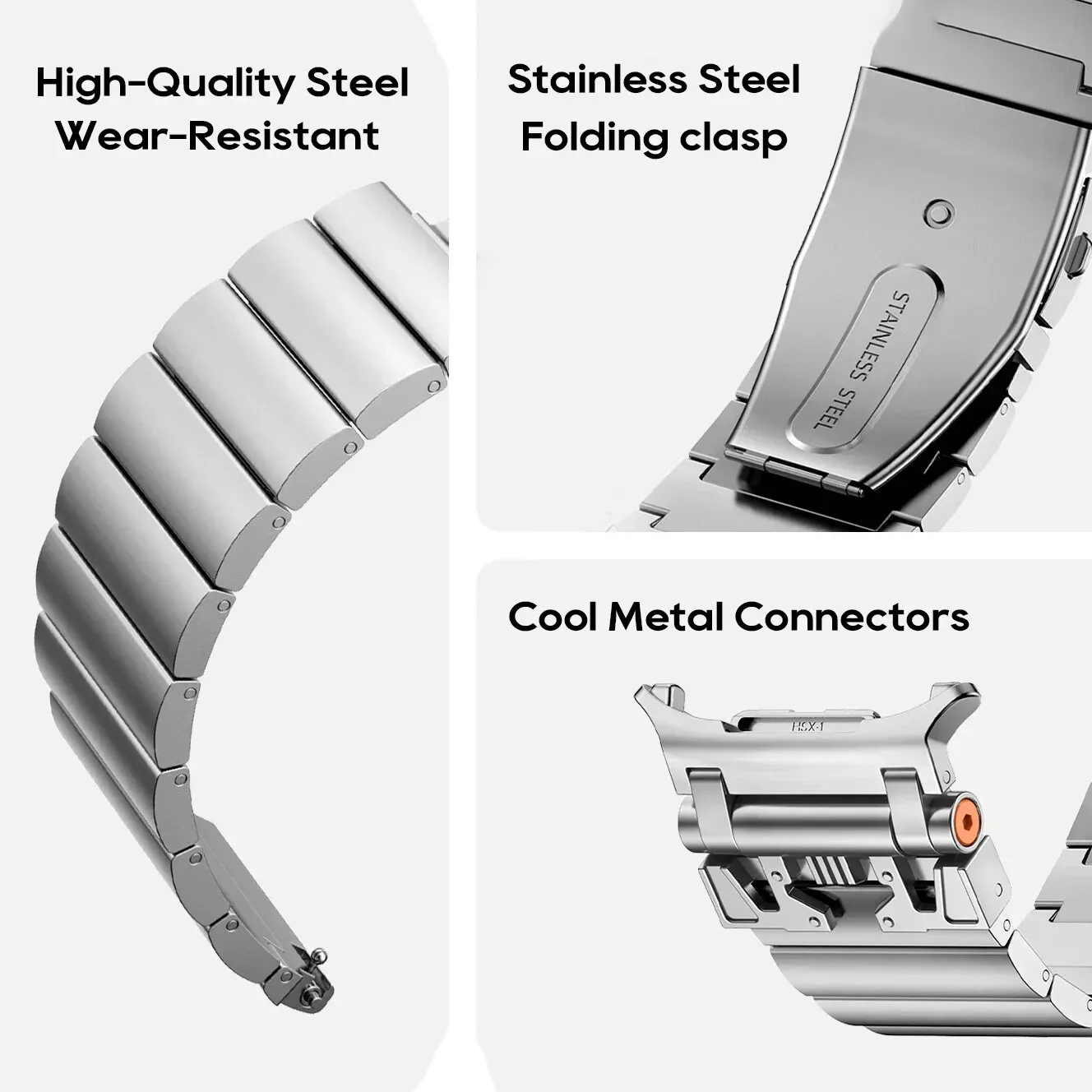 RoyaleGlow Armor Stainless Steel Band For Samsung Watch 7 Ultra