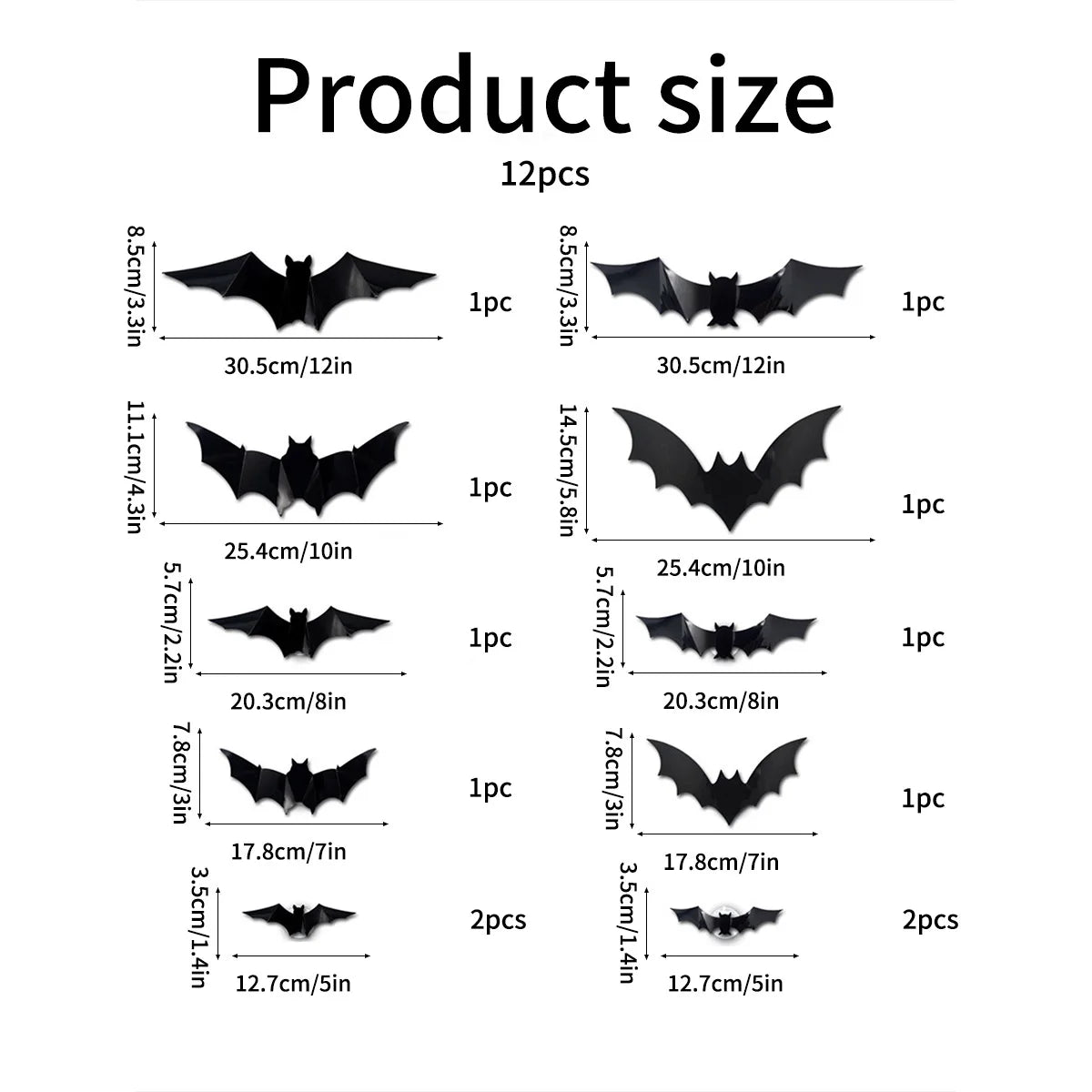 2025 Halloween Decorations Outdoor - Halloween Bats Wall Decor - Lighted 3D Bat Stickers for Party Window Door Decor Home Decals 6