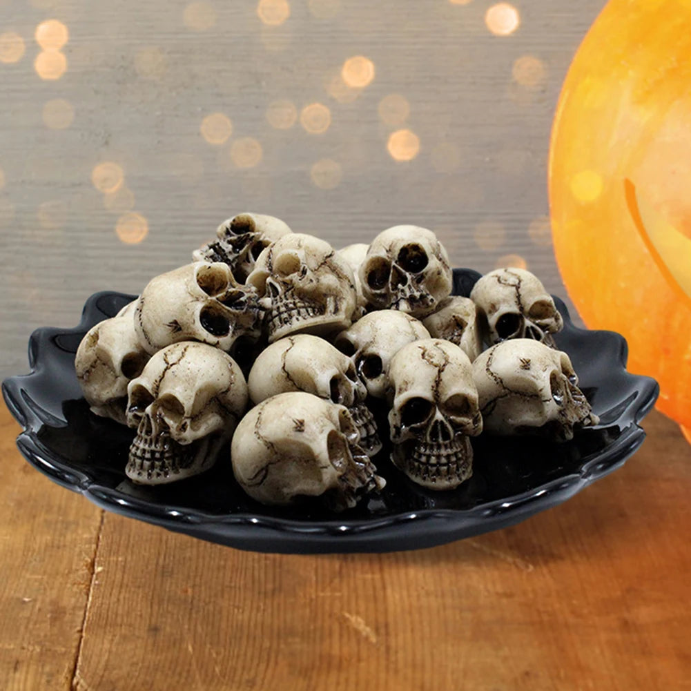 20Pcs Gothic Skull Sculptures Collectable Halloween Decorative Skeleton Model Creative Festival Theme Party Haunted House Decor 2