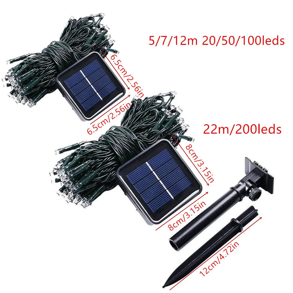20/50/100/200LEDS Solar Lights Outdoor Fairy Garland Lights Christmas Party Decorations, Halloween Decorations Lights Outdoor 2