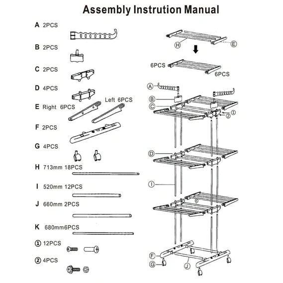 LuxRoyale Foldable and Rolling Heavy Duty Clothes Drying Rack