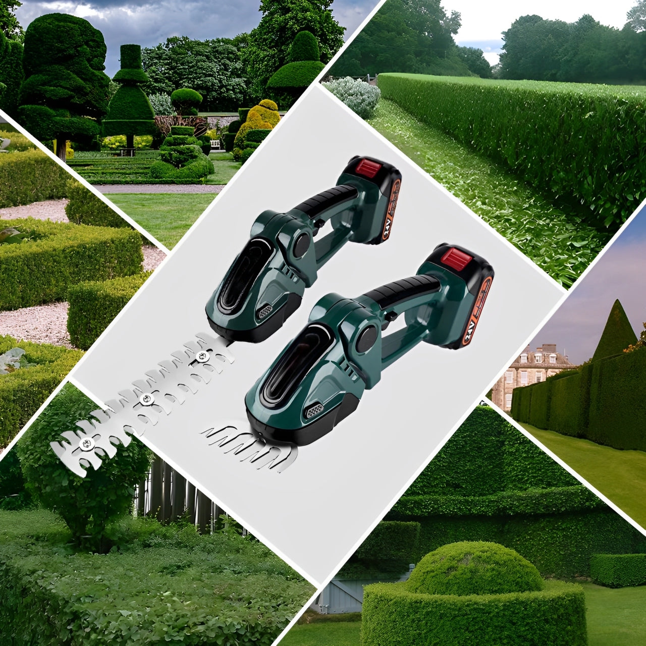 Royaleva Cordless Hedge Trimmer 2-in-1 with Dual Battery